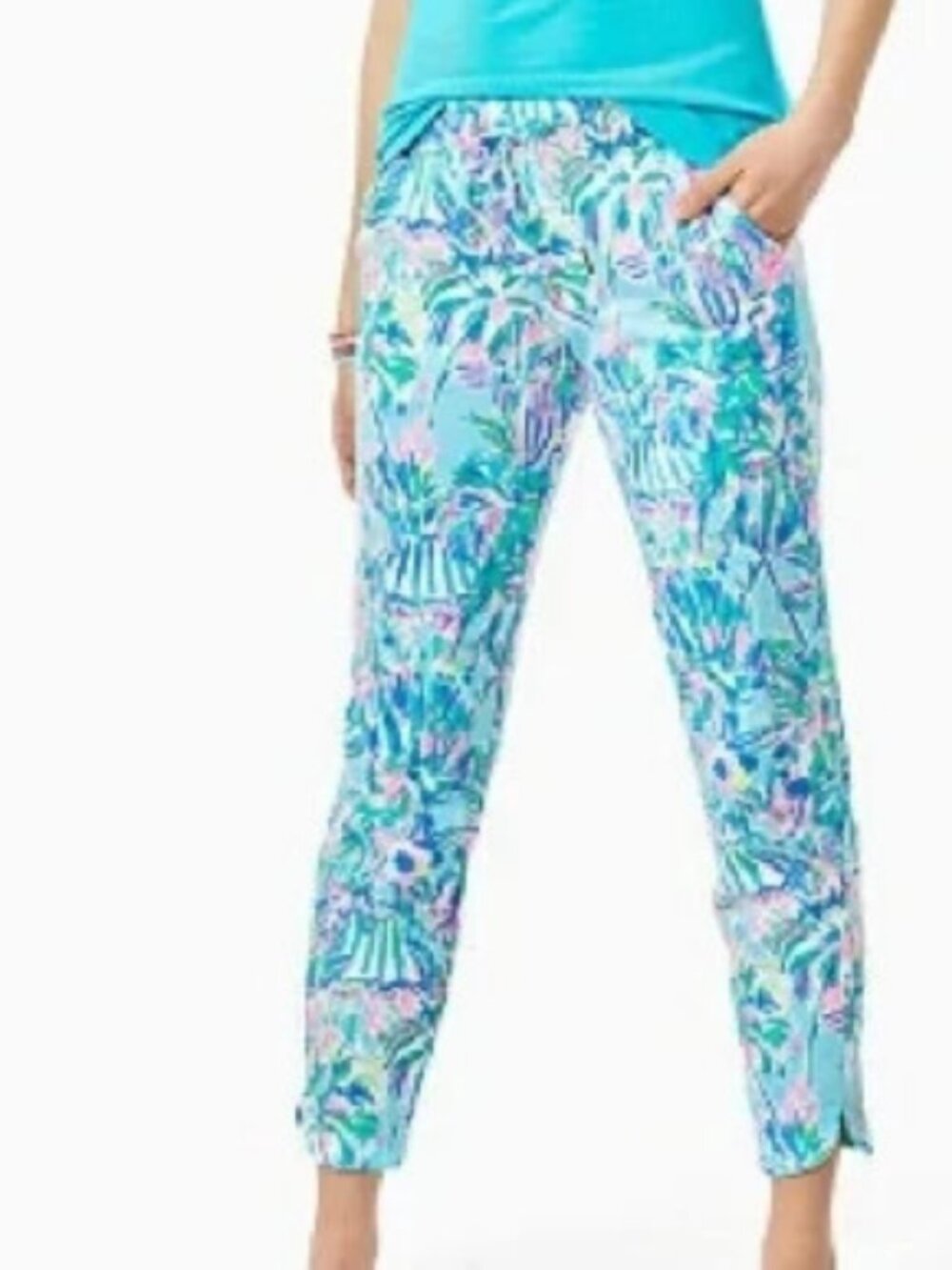 Lilly Pulitzer Emora Cabana Cocktail Knit Printed Mid -Rise Pants XXS